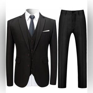 Cloudstyle Mens Stylish 3 Piece Dress Suit Classic Fit Jacket & Vest & pant